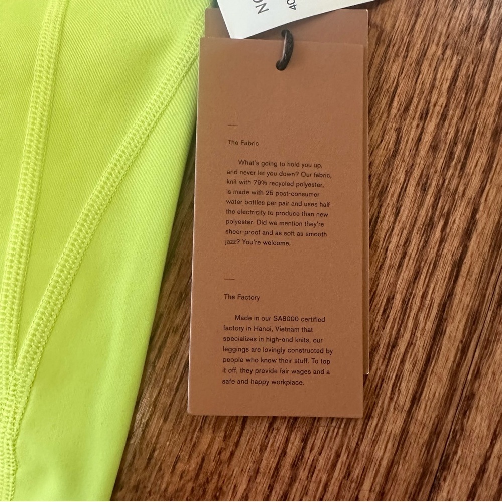 Girlfriend Collective Lime Green Recycled Polyester Sport Leggings - Picture 11 of 13